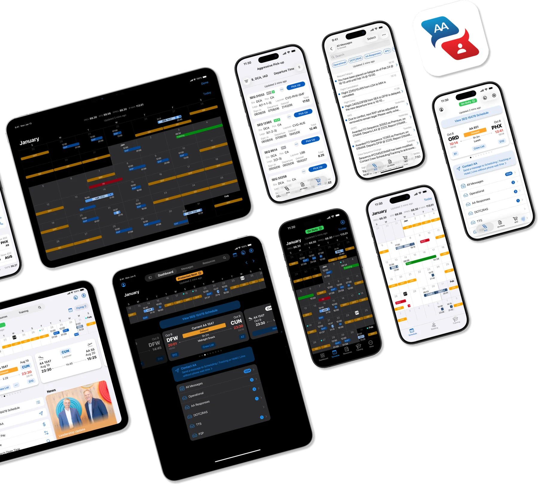 Major U.S. airline crew communication app